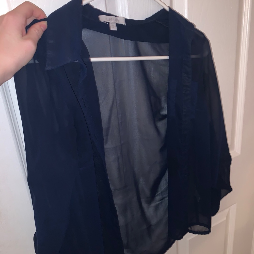Delia’s blue sheer top